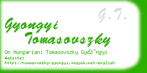 gyongyi tomasovszky business card